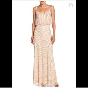 Adrianna Papell Art deco blouson beaded gown dress